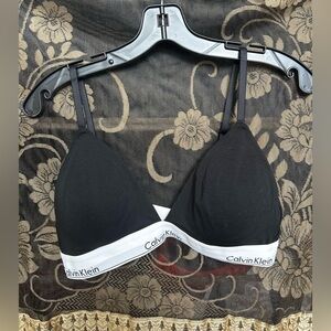 Calvin Klein cotton triangle bra branded logo NWT size XL